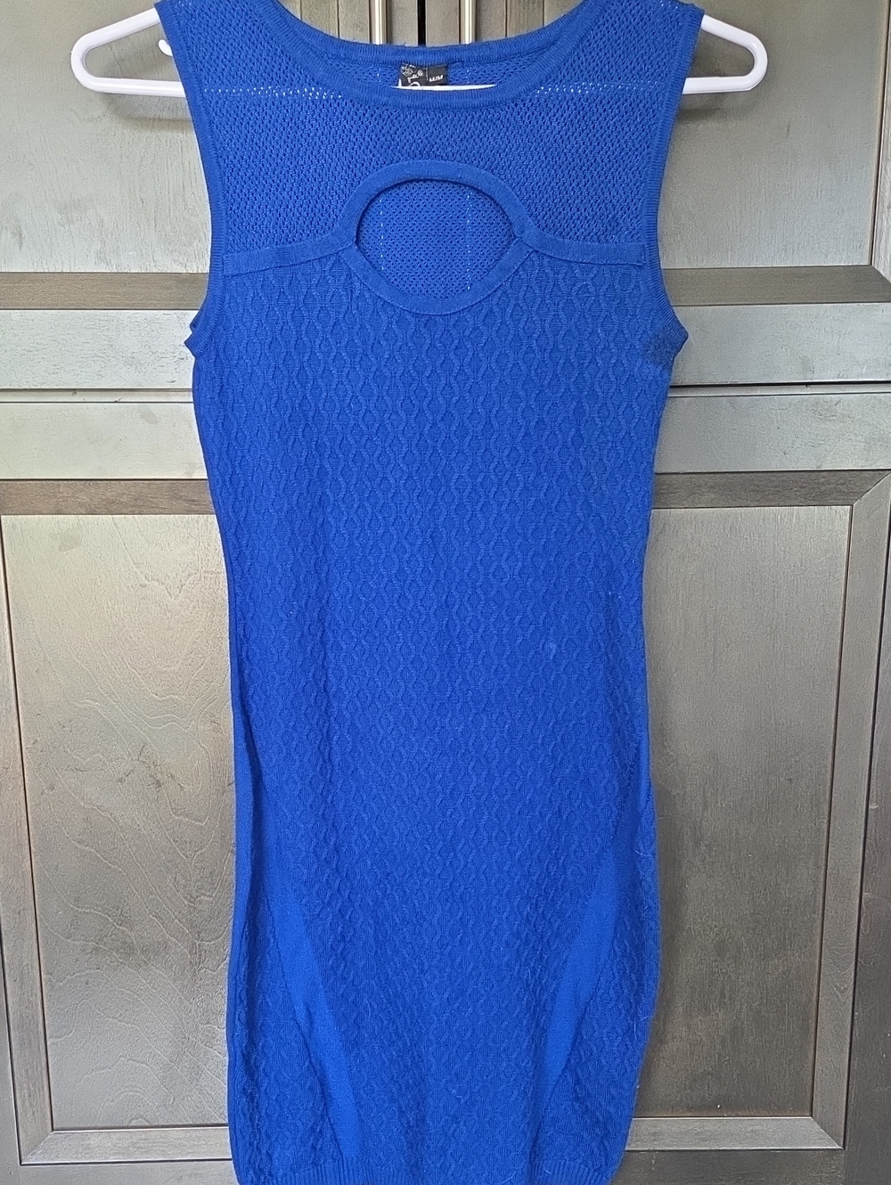 Colori Cut-Out Royal Blue Sleeveless Knit Sheath Dress